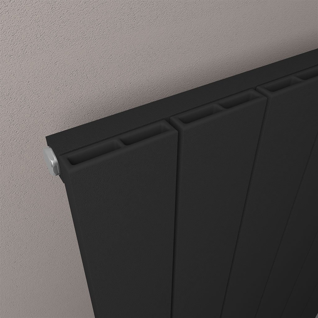 Charlton 1800 x 280 Aluminium Radiator Matt Black