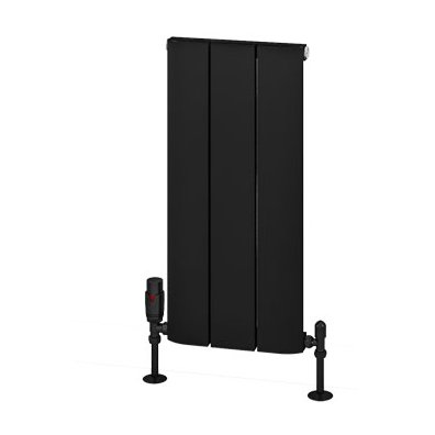 Withington 600 x 280 Aluminium Radiator Matt Black
