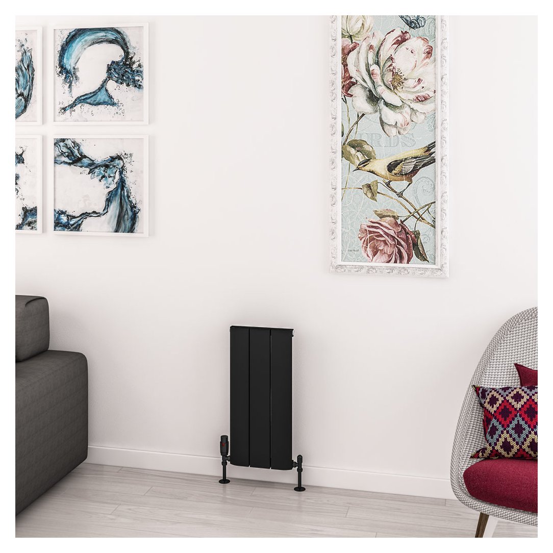 Withington 600 x 280 Aluminium Radiator Matt Black