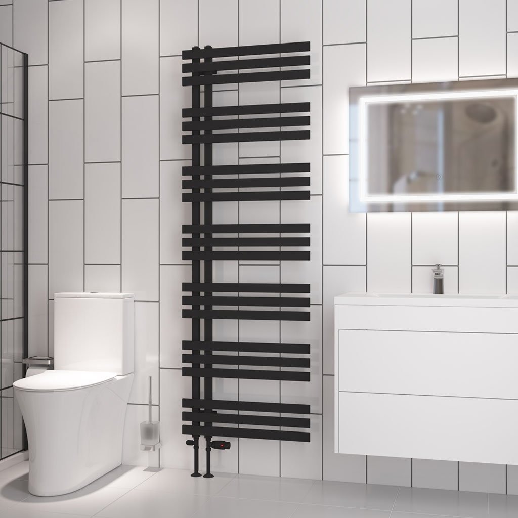 Hurley 1800 x 600 Towel Rail - Matt Black