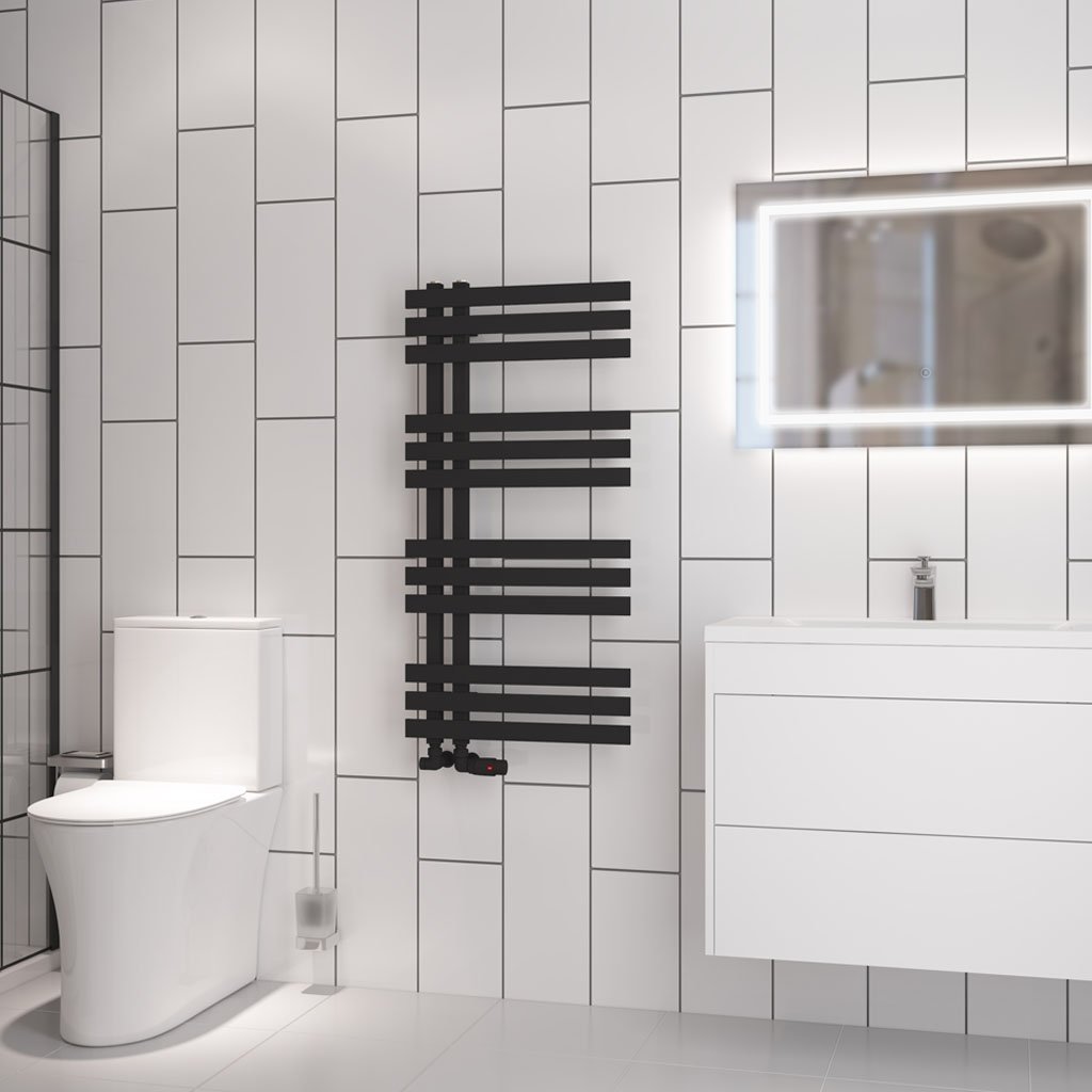 Hurley 1000 x 500 Towel Rail - Matt Black