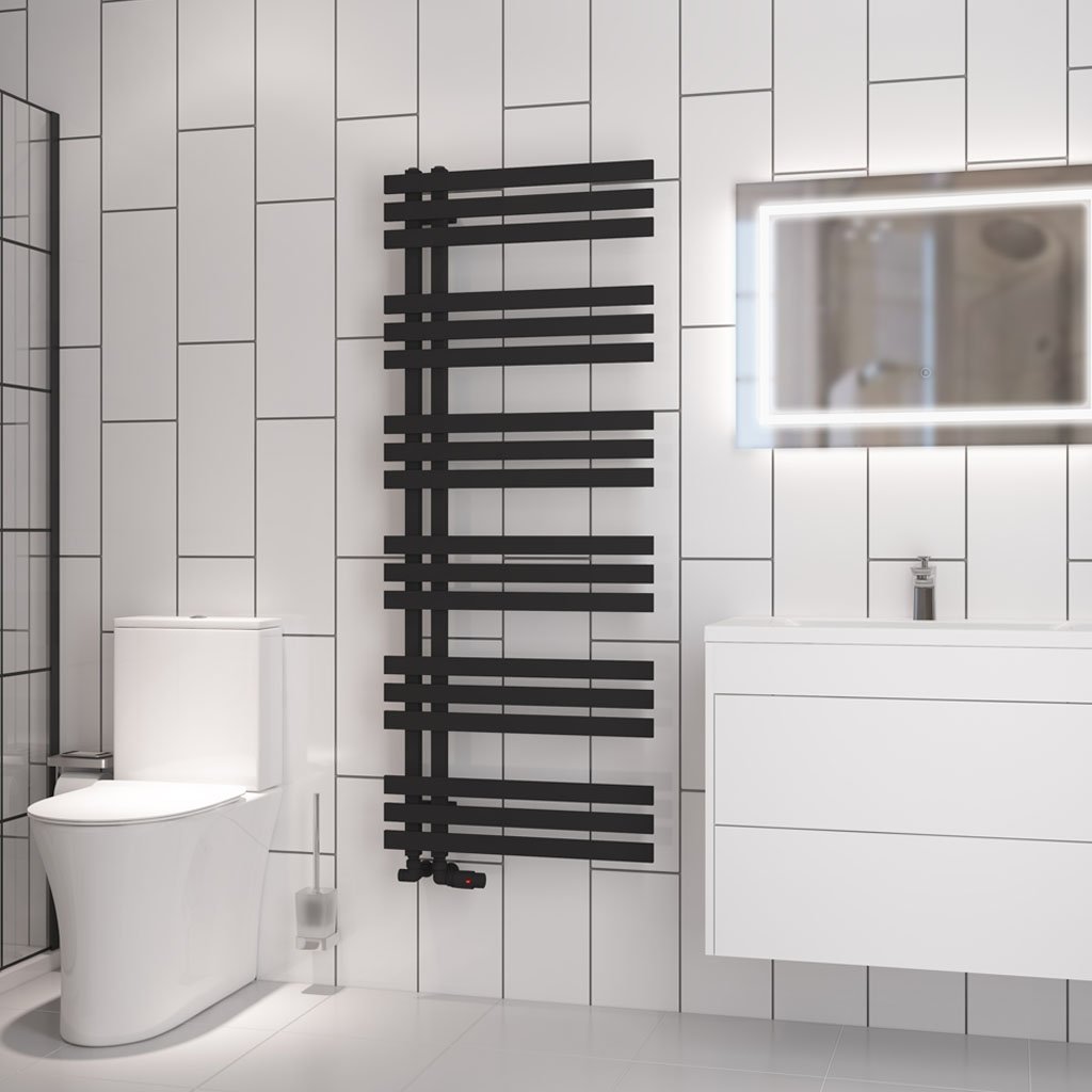 Hurley 1500 x 600 Towel Rail - Matt Black