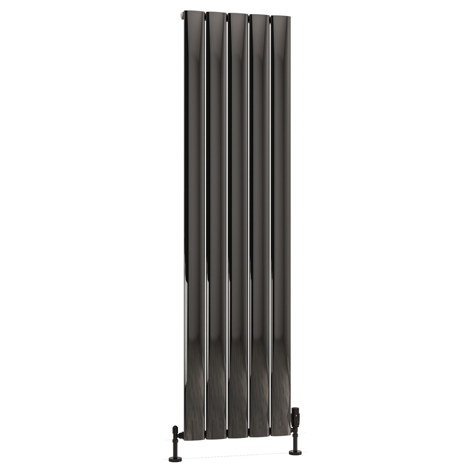 Malmesbury 1800 x 470 Aluminium Radiator - Black Effect