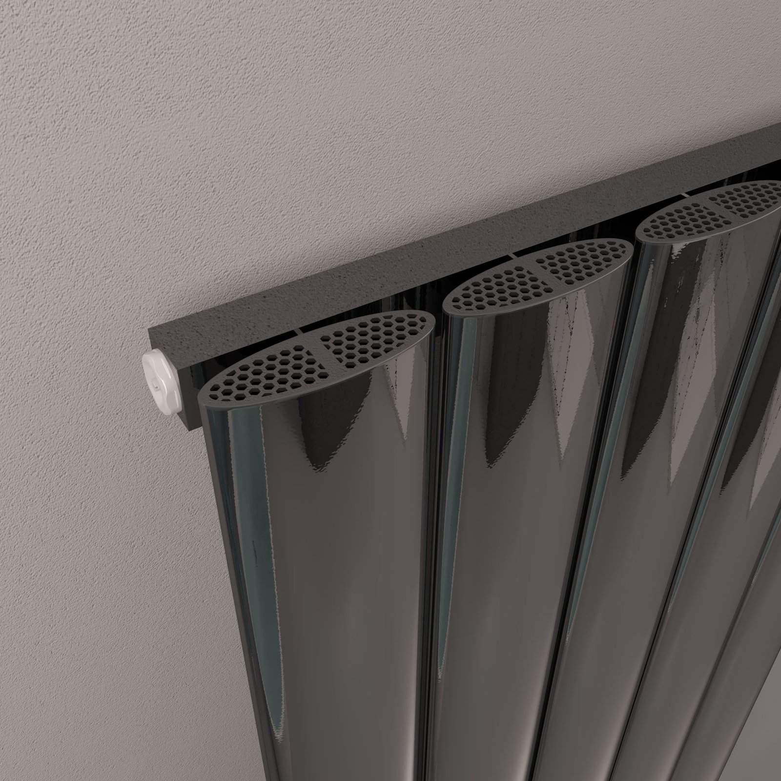 Malmesbury 1800 x 470 Aluminium Radiator - Black Effect