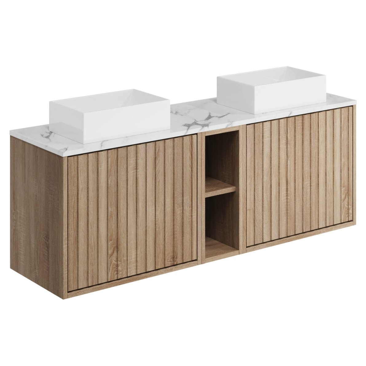 Alfie 1400 Wall Hung Vanity Unit, Worktop & Basin