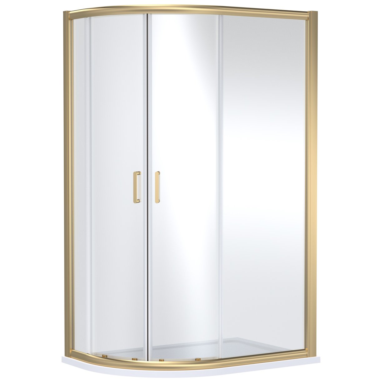 1200mm x 800mm Offset Quadrant - Brushed Brass