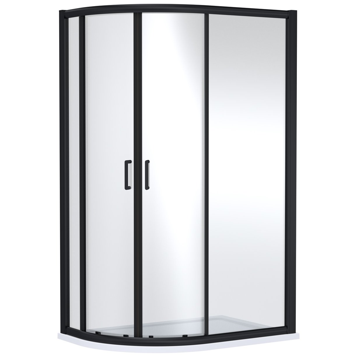 1200mm x 800mm Offset Quadrant - Matt Black