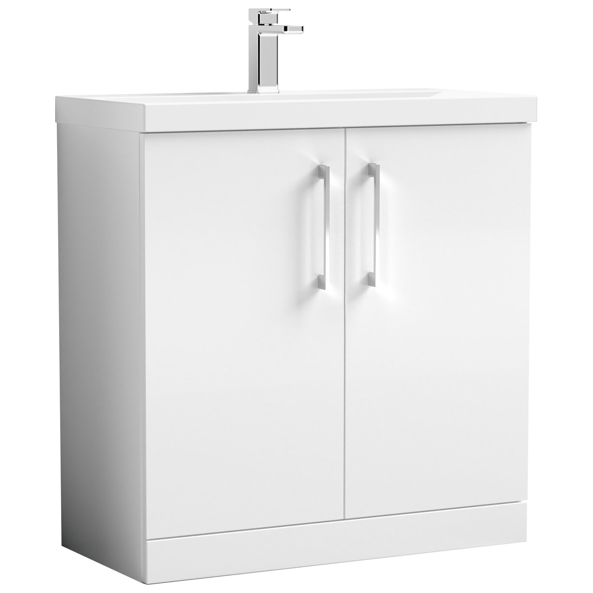800mm FS 2-Door Vanity & Basin 1 - Gloss White