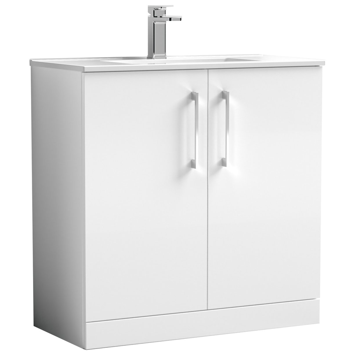 800mm FS 2-Door Vanity & Basin 2 - Gloss White