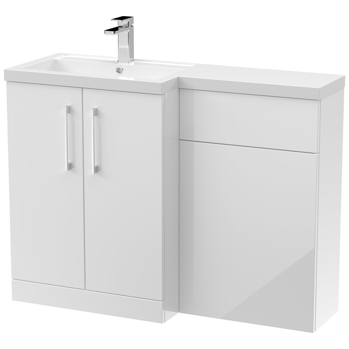 1100 390mm Combination Unit LH - Gloss White