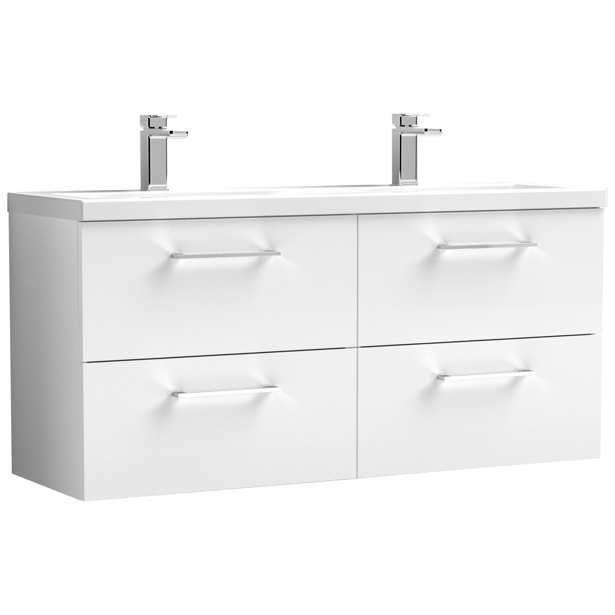 1200 WH 4-Drawer Vanity & Double Basin