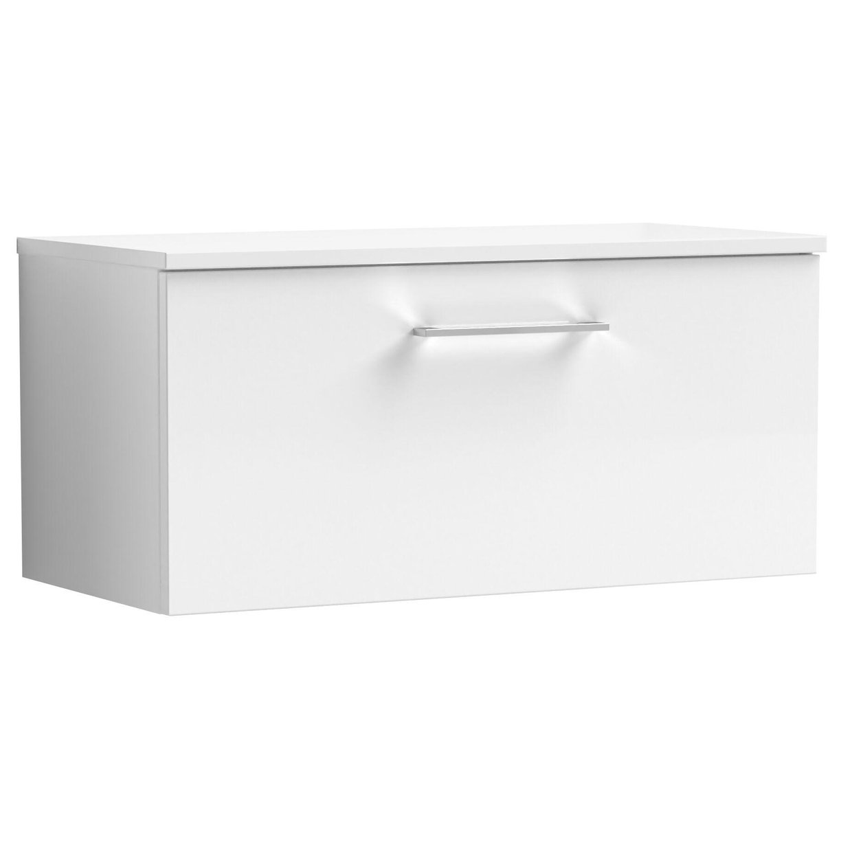 800mm WH 1-Drawer Vanity & Worktop - Gloss White