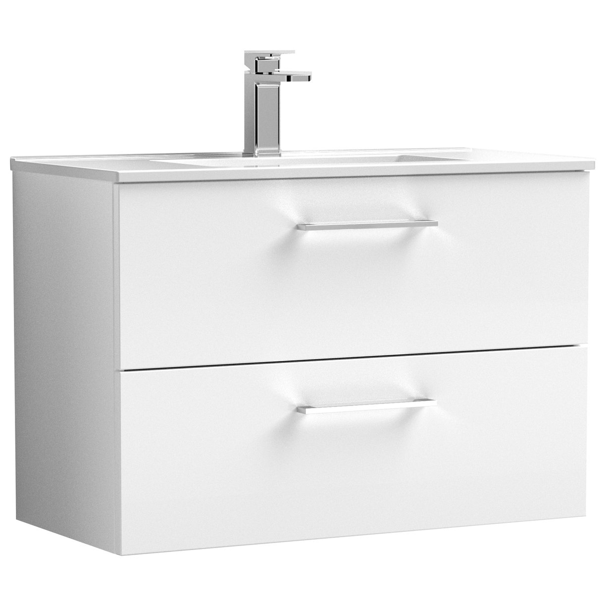 800mm WH 2-Drawer Vanity & Basin 2 - Gloss White