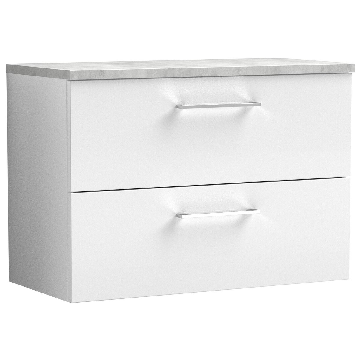 800mm WH 2-Drawer Vanity & Laminate Top - Gloss White