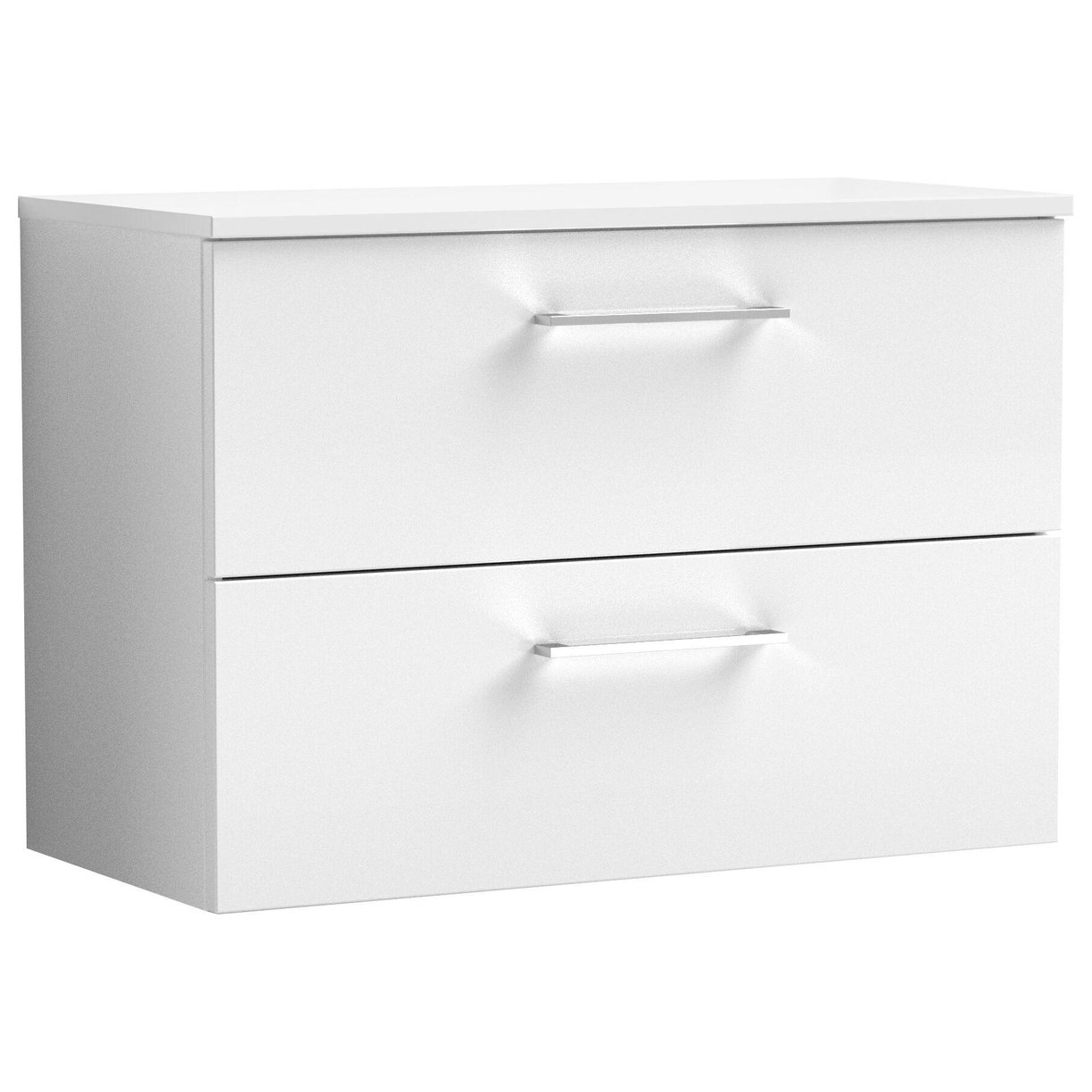 800mm WH 2-Drawer Vanity & Worktop - Gloss White
