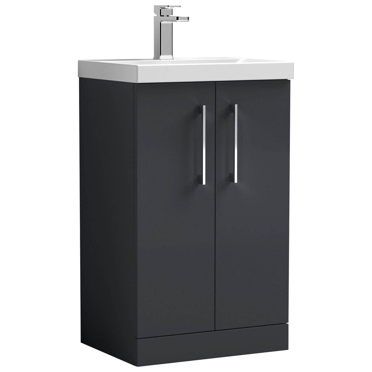 500mm FS 2-Door Vanity & Basin 1 - Satin Soft Black
