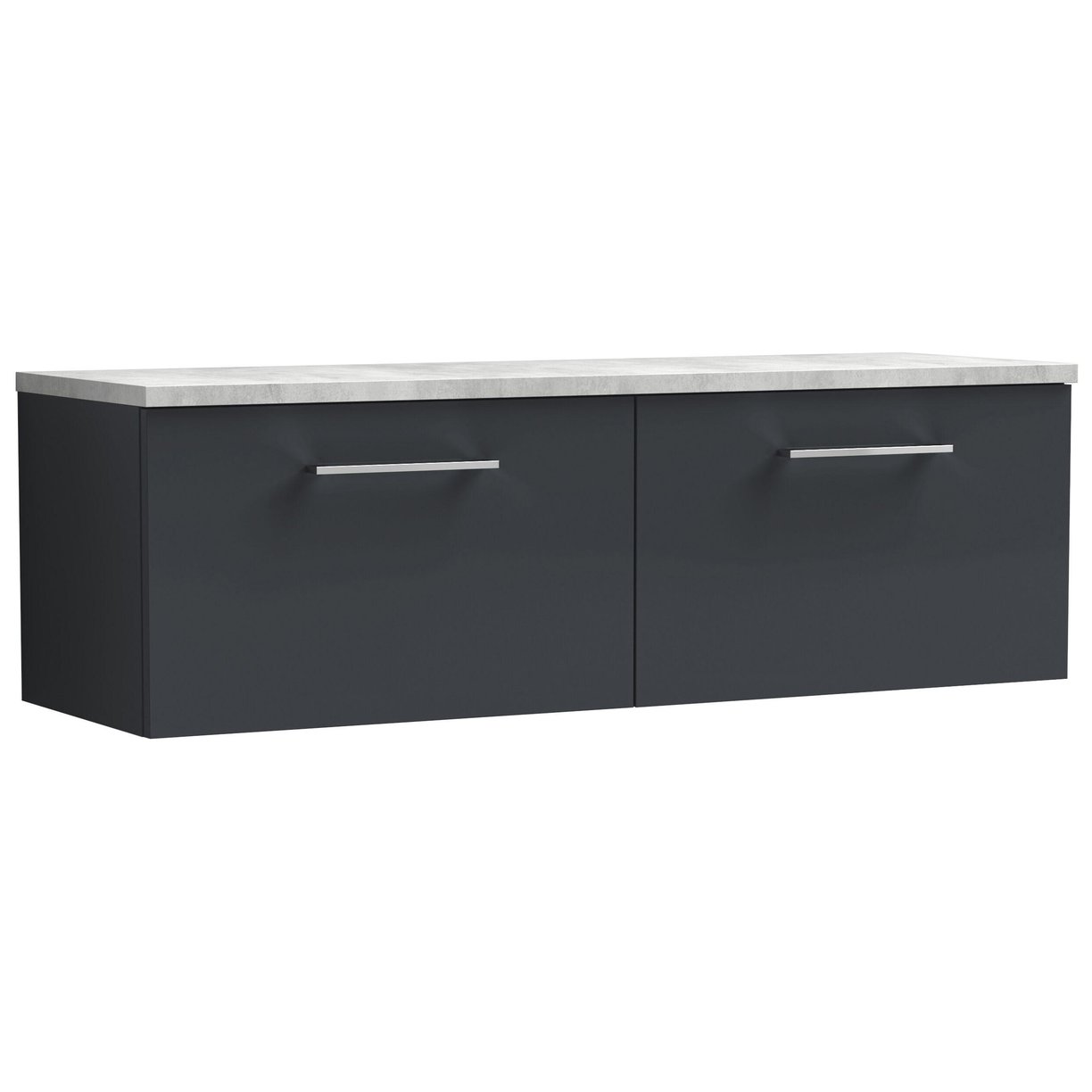1200mm Wh 2-Drawer Vanity & Laminate Top - Satin Soft Black
