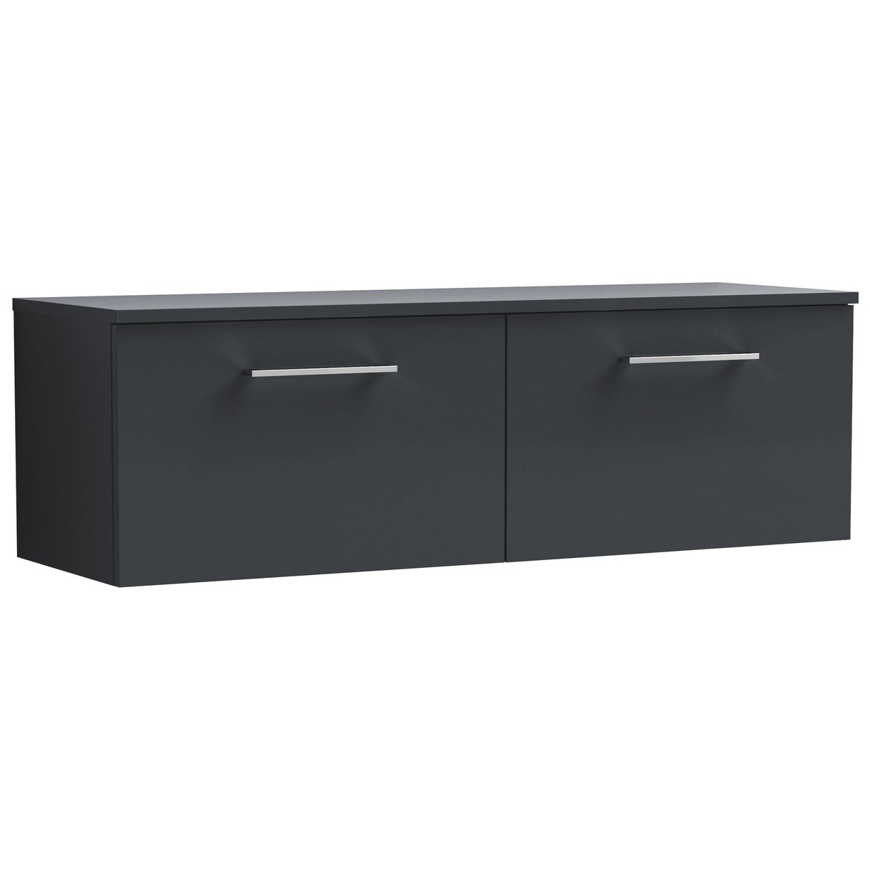 1200mm WH 2-Drawer Vanity & Worktop - Satin Soft Black