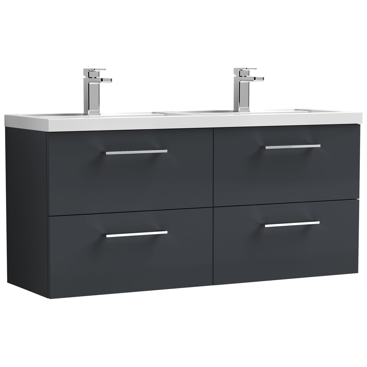1200 WH 4-Drawer Vanity & Double Basin