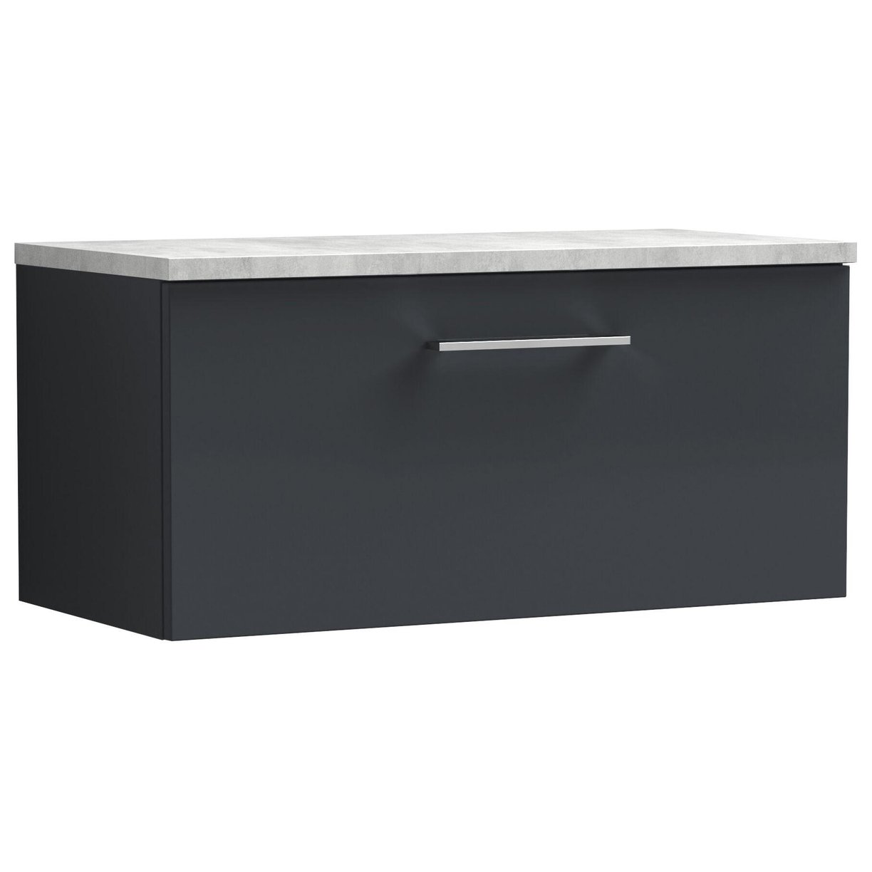 800mm WH Single Drawer Vanity & Laminate Top - Satin Soft Black