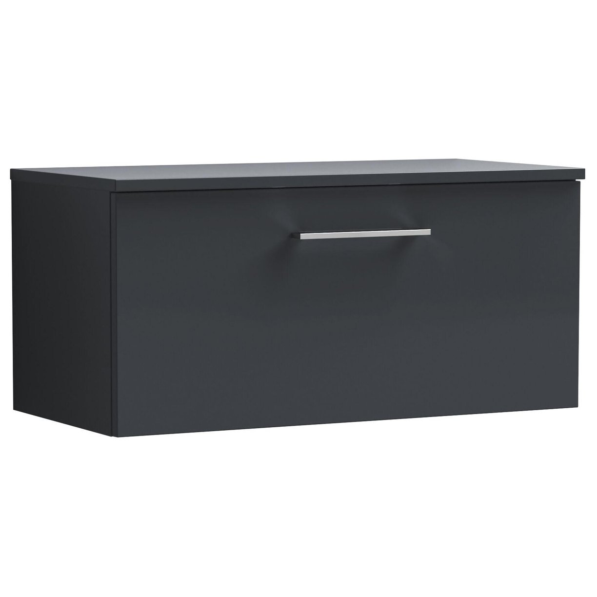 800mm WH Single Drawer Vanity & Worktop - Satin Soft Black