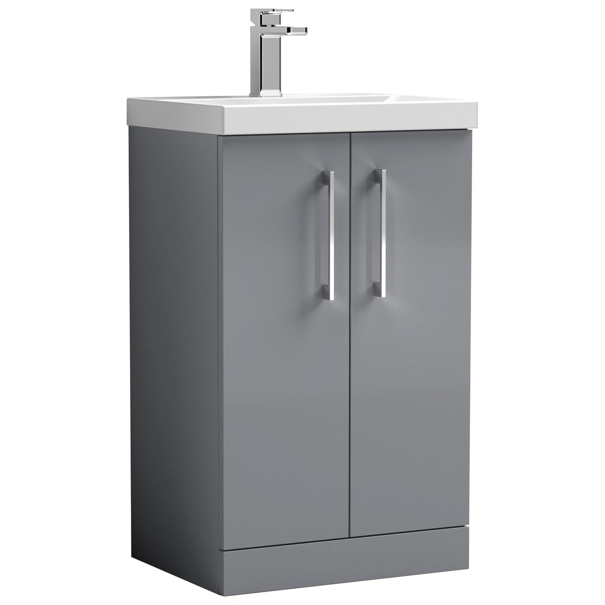 500mm FS 2-Door Vanity & Basin 1 - Satin Grey