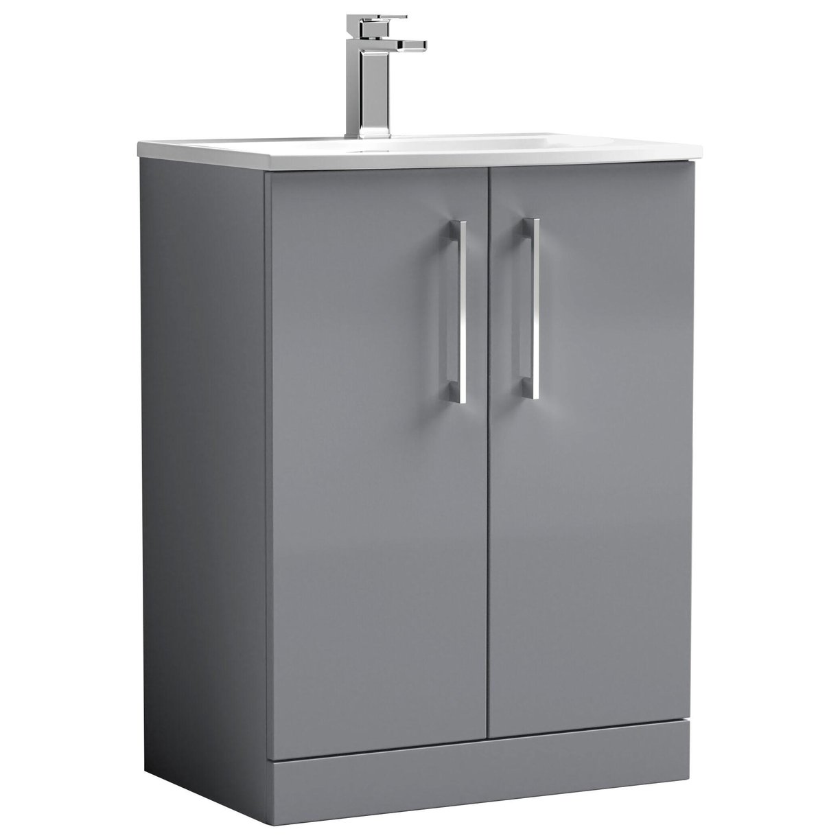 600mm FS 2-Door Vanity & Basin 4 - Satin Grey