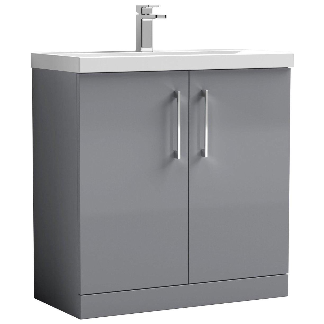 800mm FS 2-Door Vanity & Basin 3 - Satin Grey