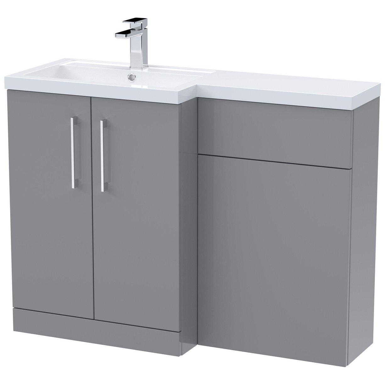1100 390mm Combination Unit LH - Satin Grey