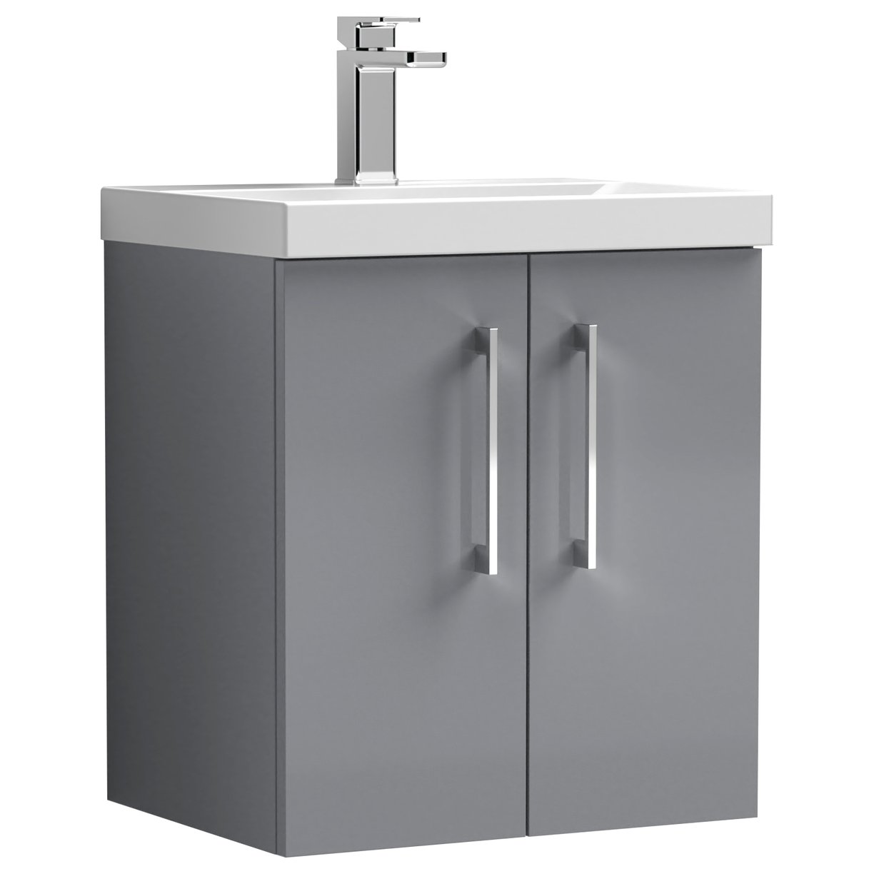500mm WH 2-Door Vanity & Basin 3 - Satin Grey