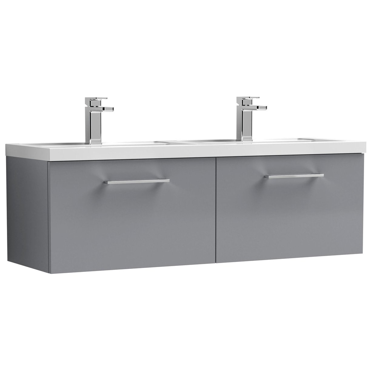 1200mm WH 2-Drawer Vanity & Double Basin - Satin Grey