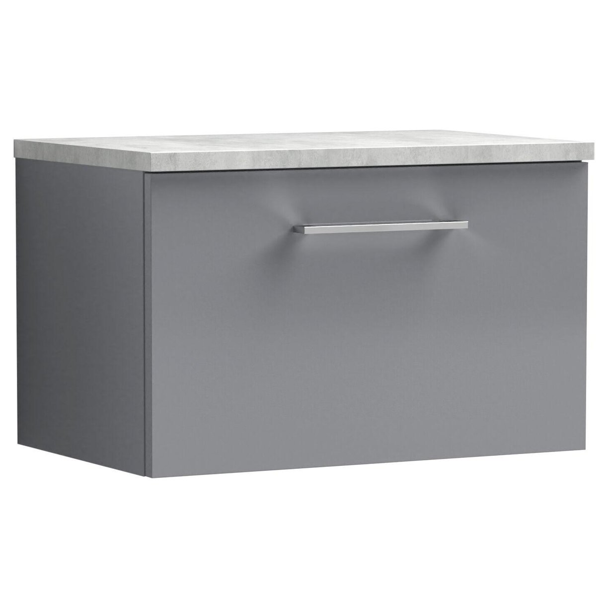 600mm WH 1-Drawer Vanity & Laminate Top - Satin Grey