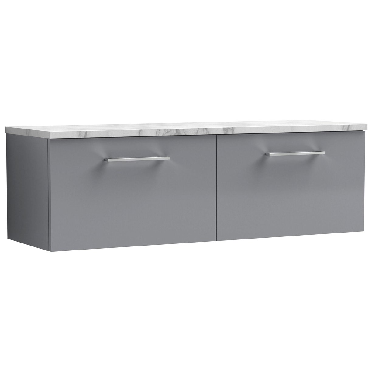 1200mm Wh 2-Drawer Vanity & Laminate Top - Satin Grey