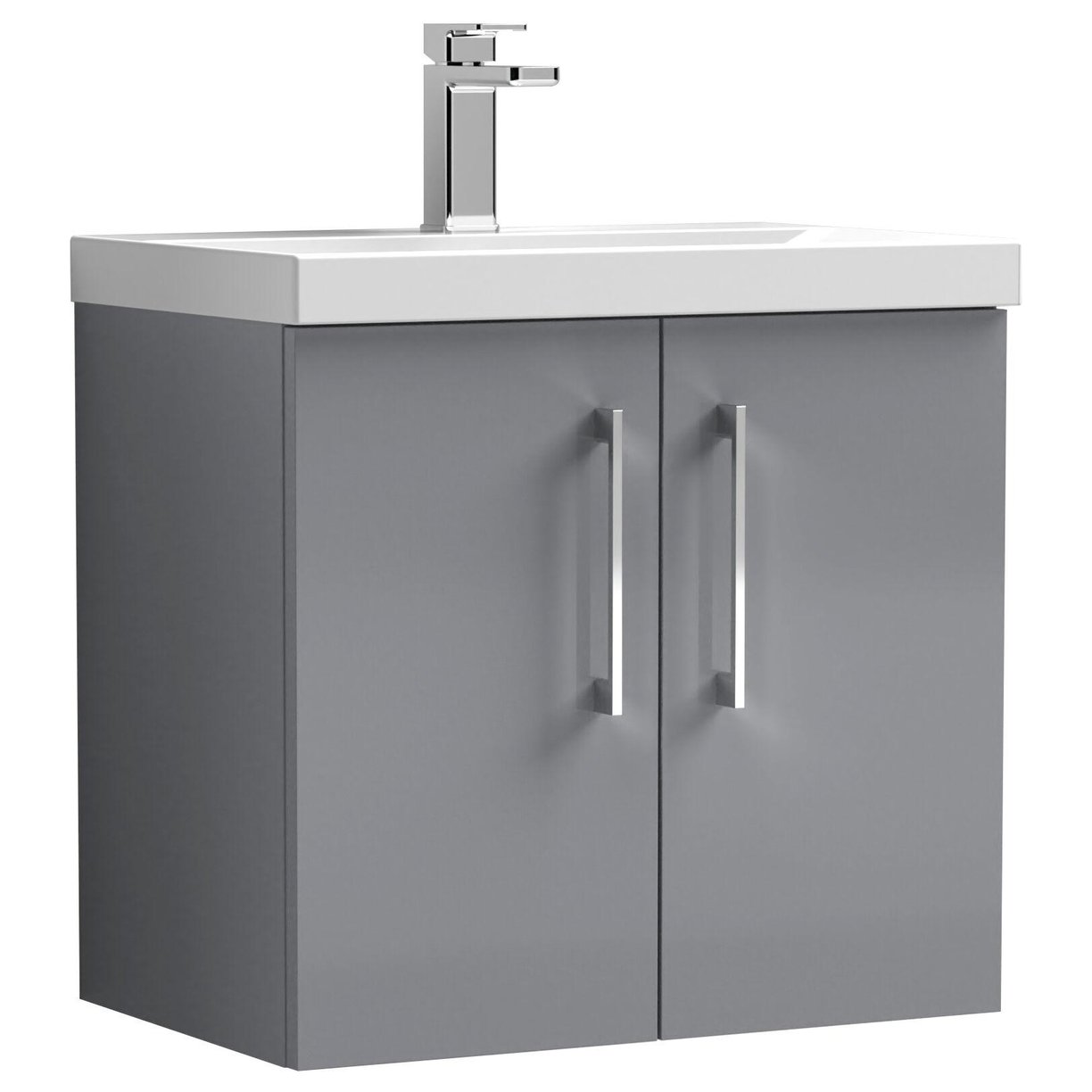 600mm WH 2-Door Vanity & Basin 1 - Satin Grey