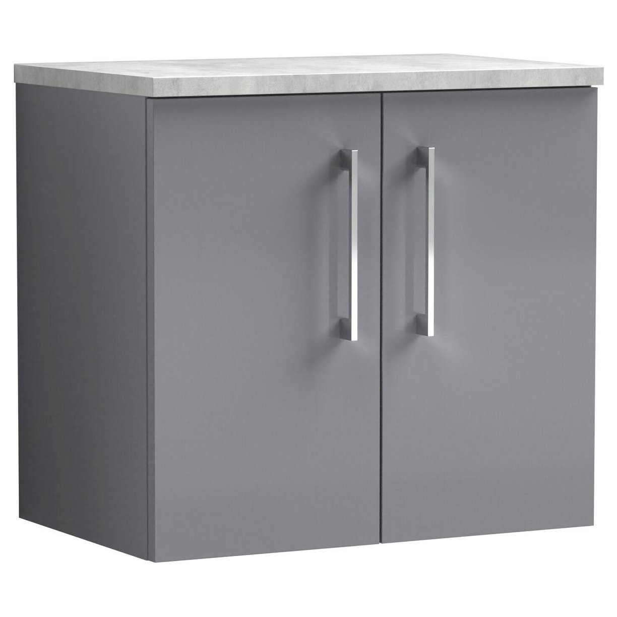 600mm WH 2-Door Vanity & Laminate Top - Satin Grey