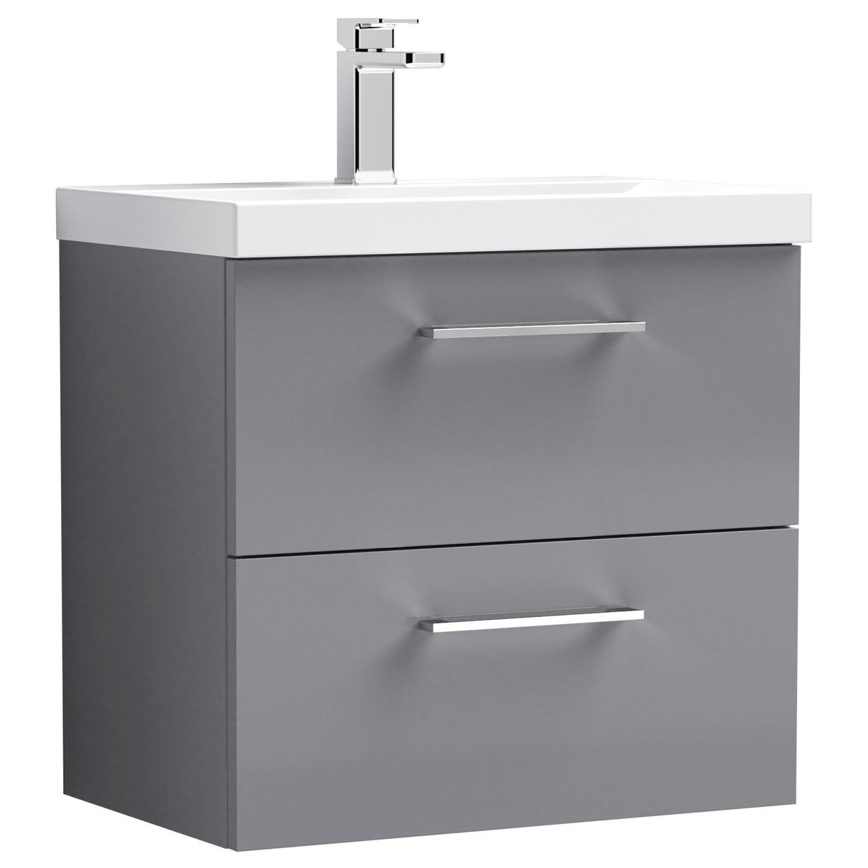 600mm WH 2-Drawer Vanity & Basin 3 - Satin Grey