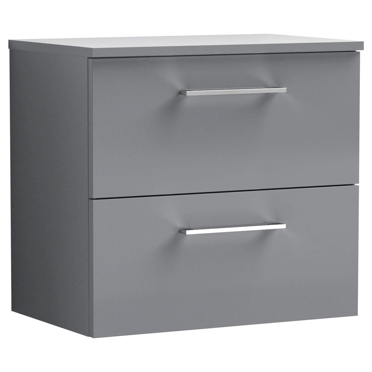 600mm WH 2-Drawer Vanity & Worktop - Satin Grey