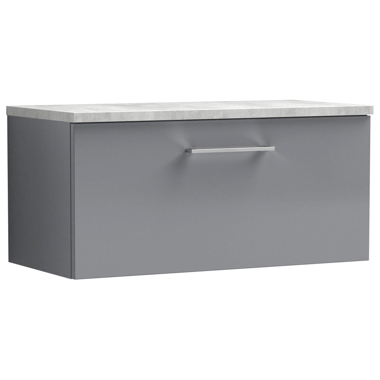 800mm WH Single Drawer Vanity & Laminate Top - Satin Grey