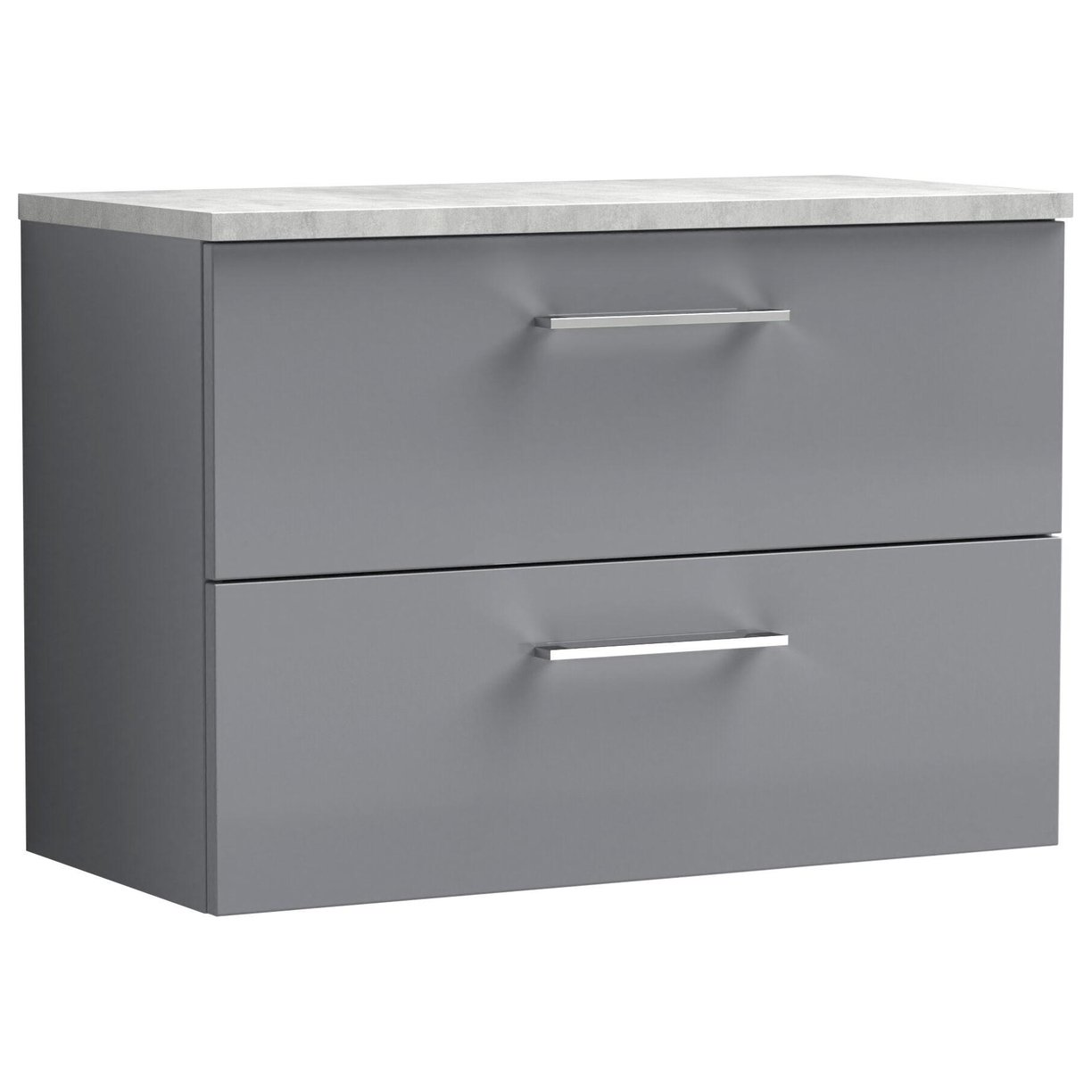 800mm WH 2-Drawer Vanity & Laminate Top - Satin Grey