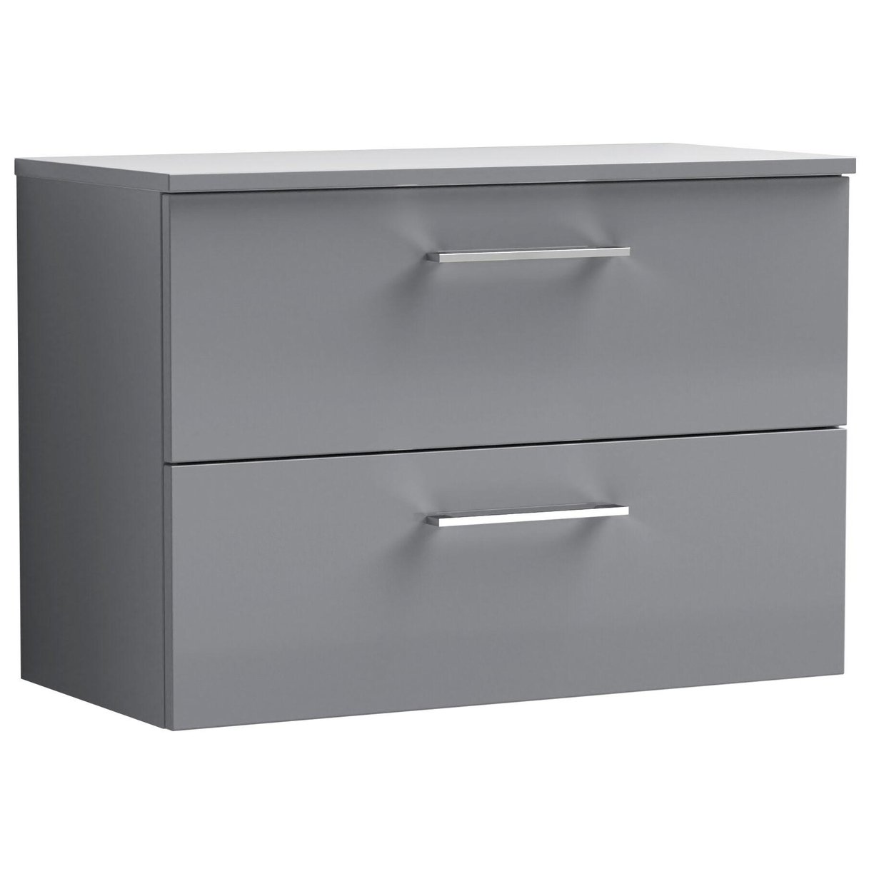 800mm WH 2-Drawer Vanity & Worktop - Satin Grey