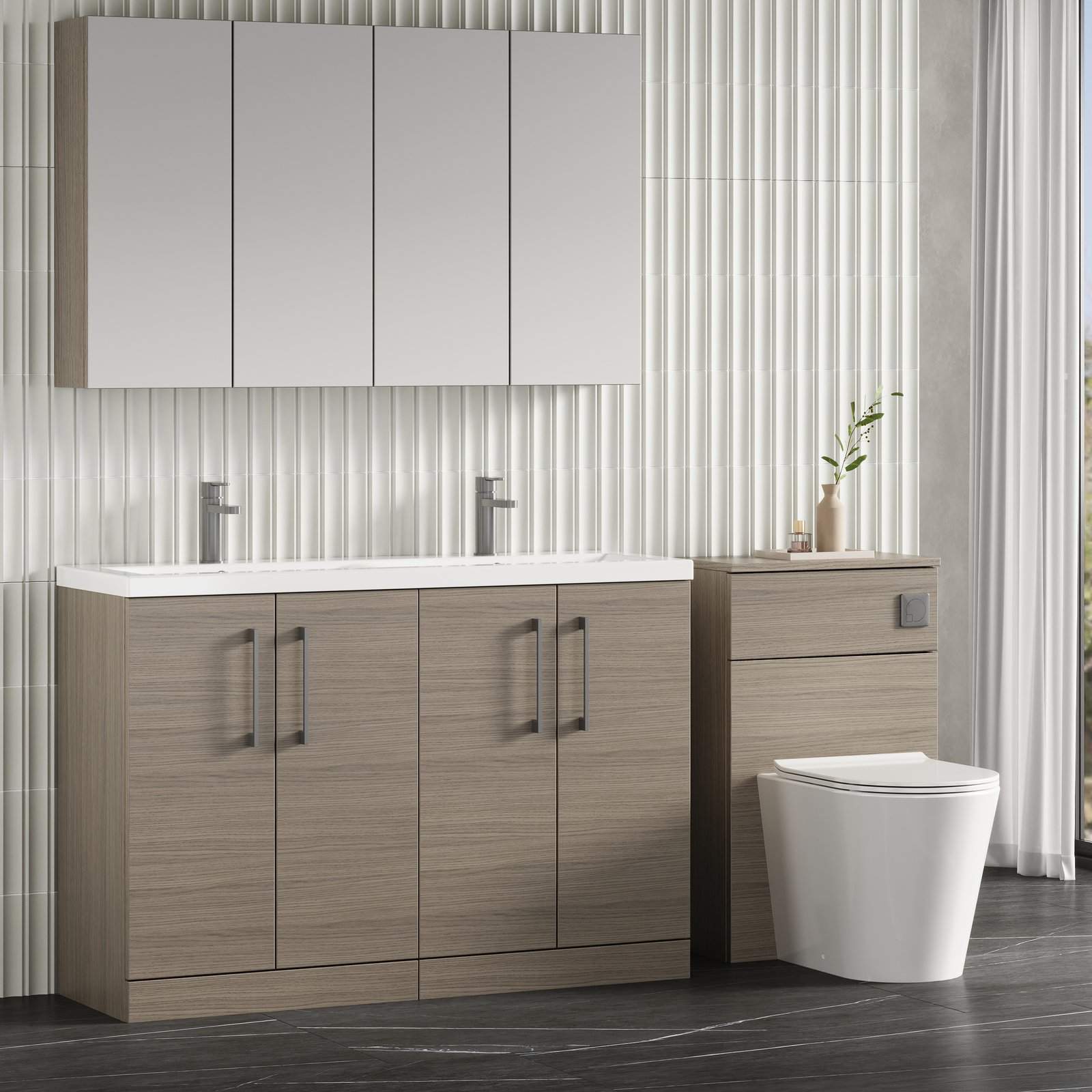 1200 FS 4-Door Vanity & Double Basin