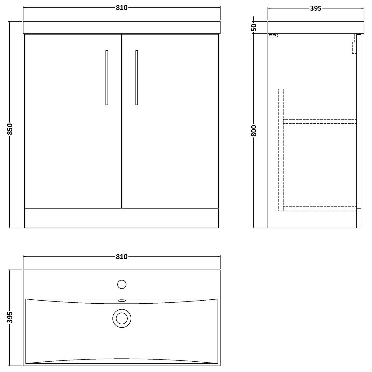 800 FS 2-Door Vanity & Basin 3