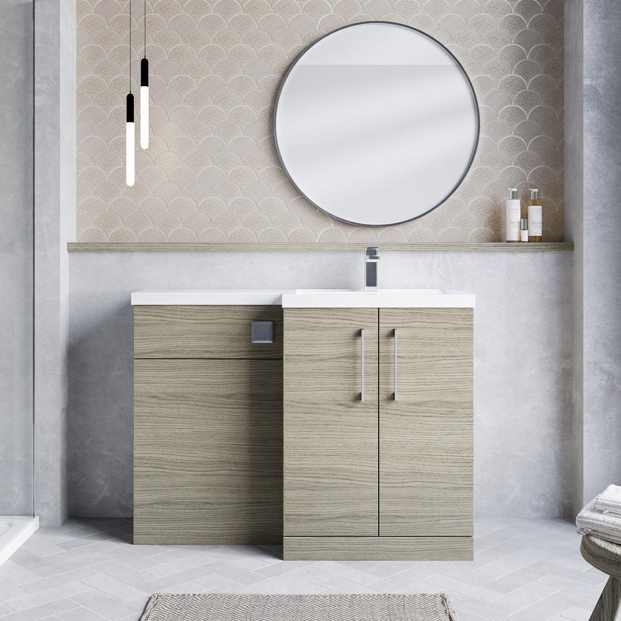 1100 390mm Combination Unit RH - Solace Oak