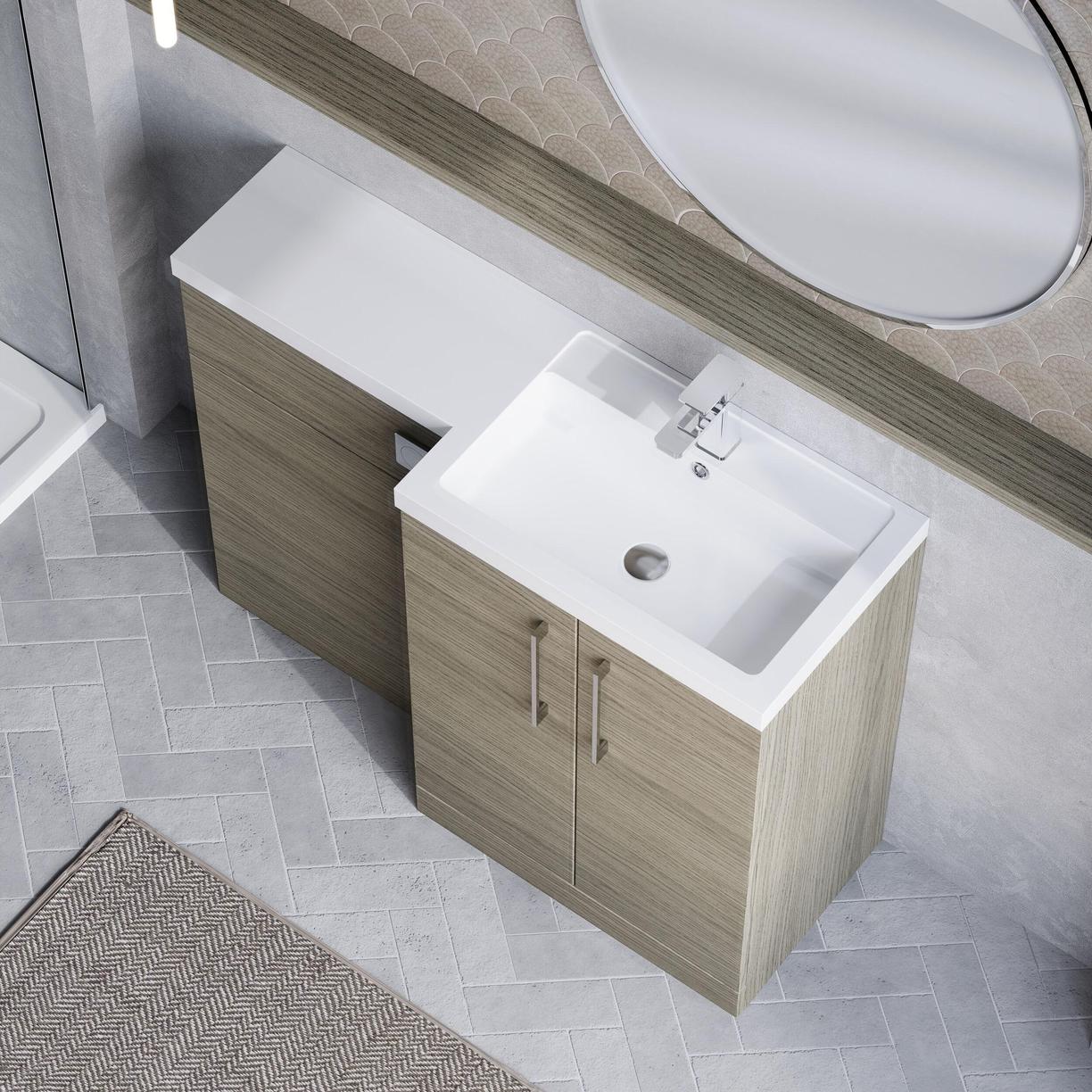 1100 390mm Combination Unit RH - Solace Oak
