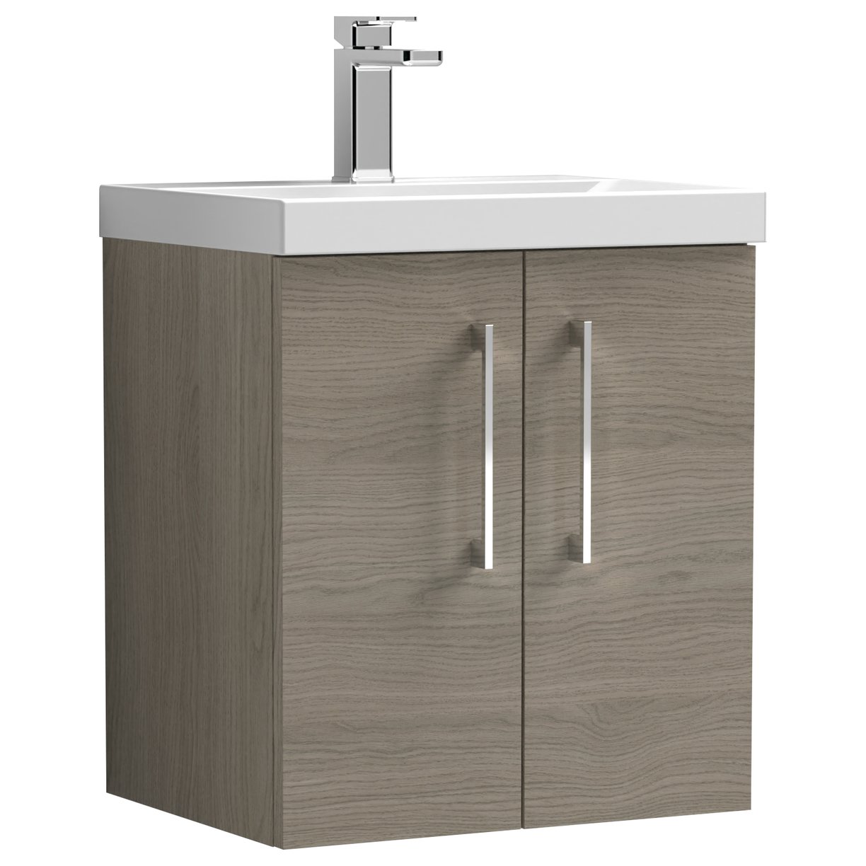 500mm WH 2-Door Vanity & Basin 3 - Solace Oak Woodgrain