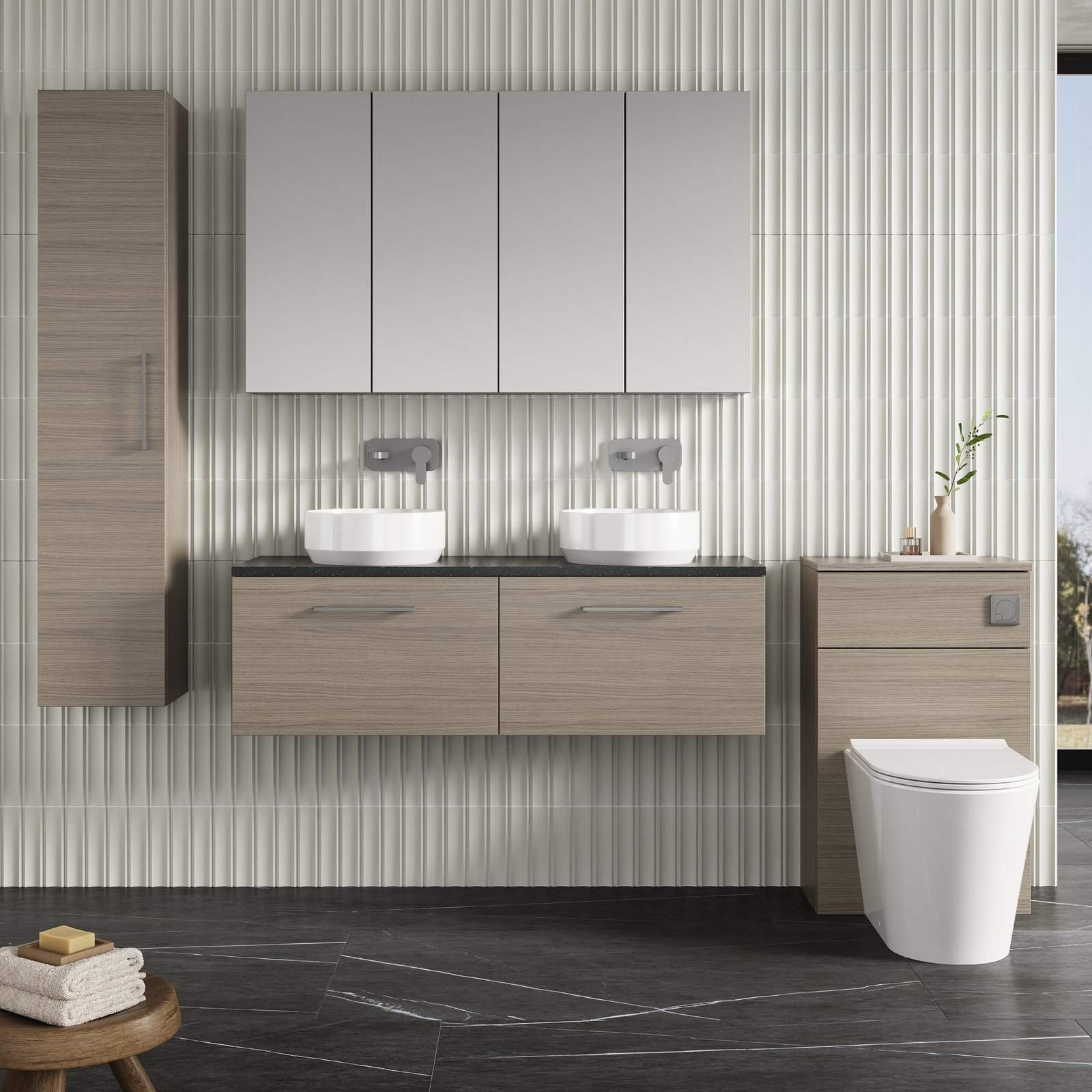 1200 Wh 2-Drawer Vanity & Laminate Top