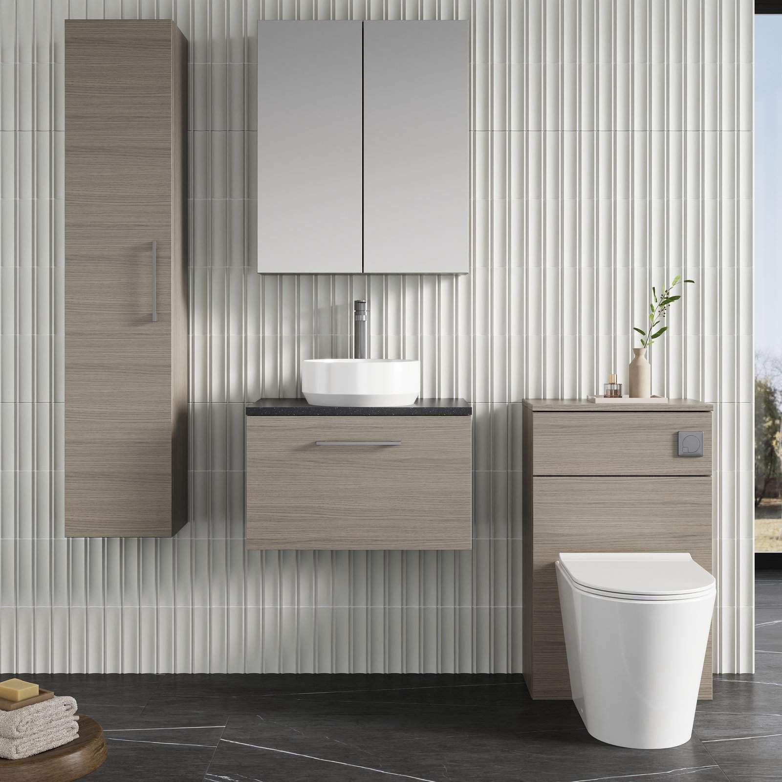 600 WH 1-Drawer Vanity & Laminate Top
