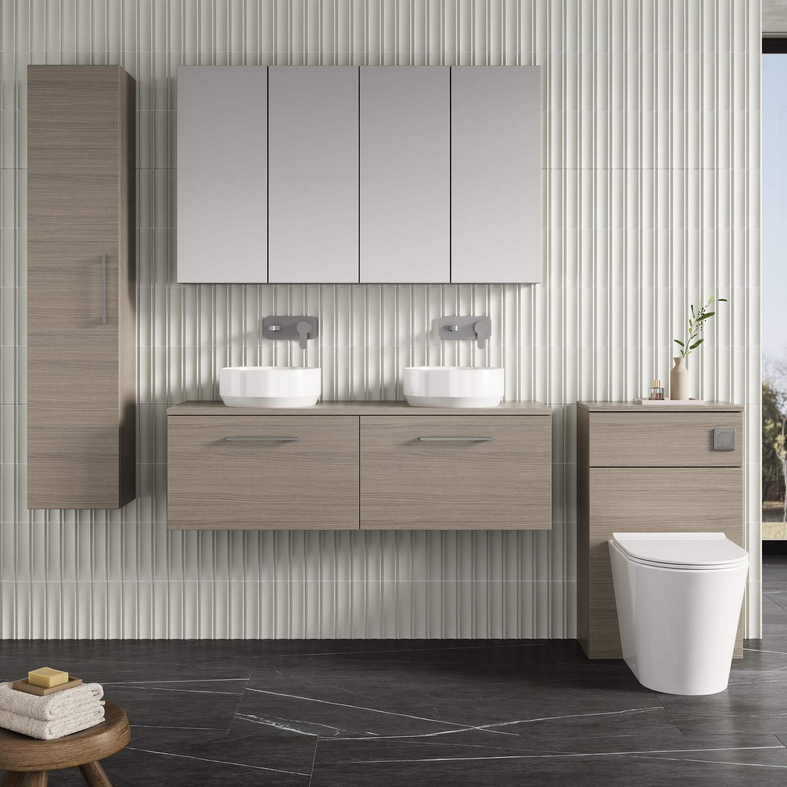 1200 WH 2-Drawer Vanity & Worktop