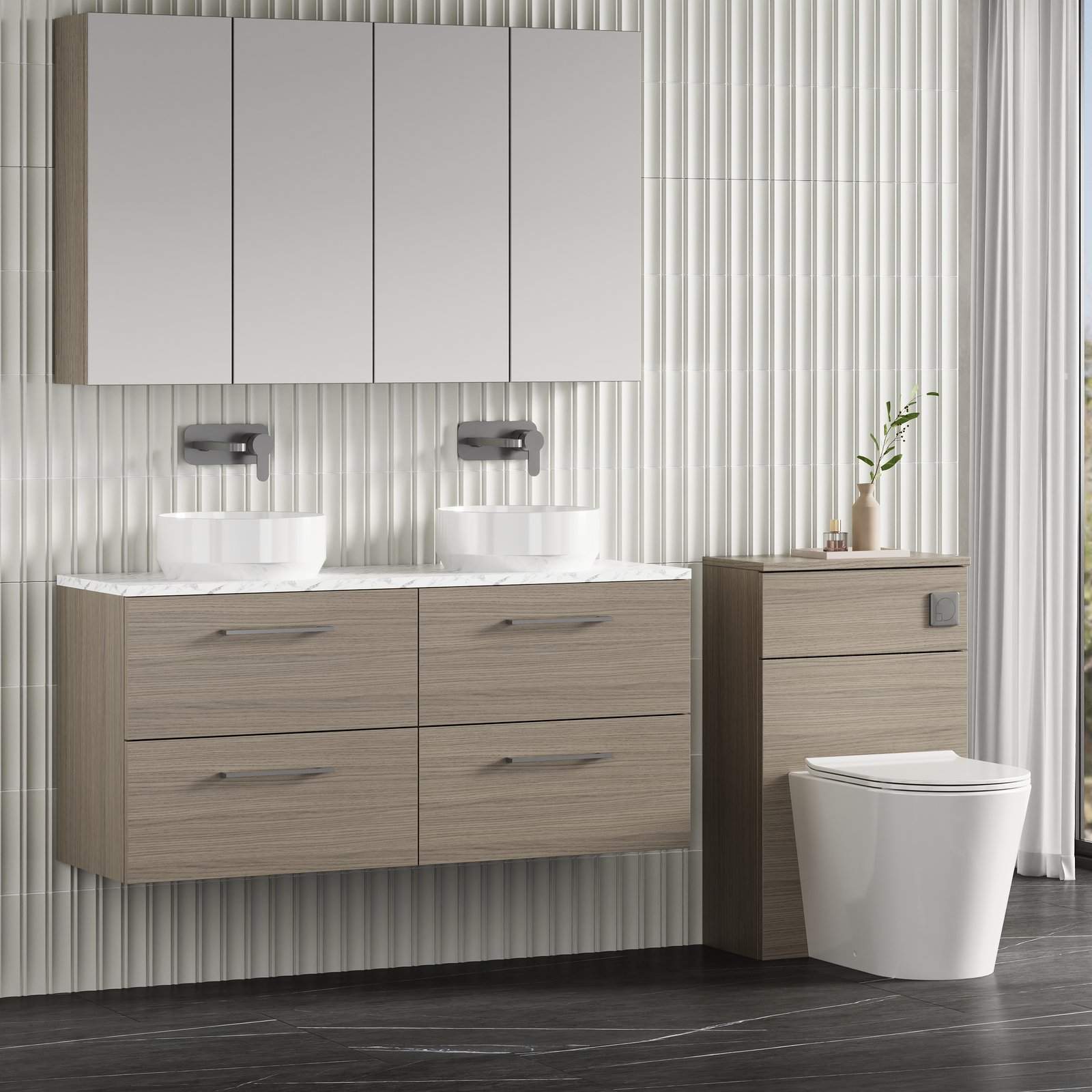 1200 Wh 4-Drawer Vanity & Laminate Top