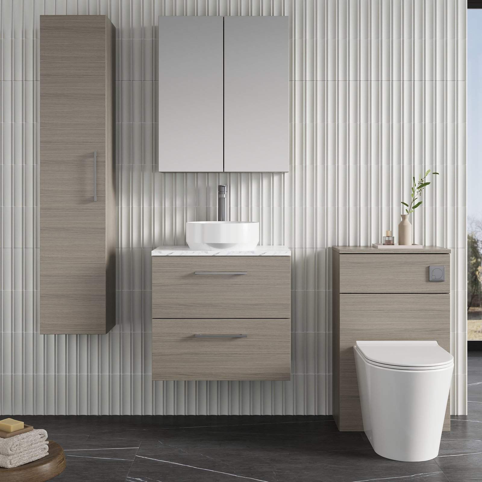 600 Wh 2-Drawer Vanity & Laminate Top